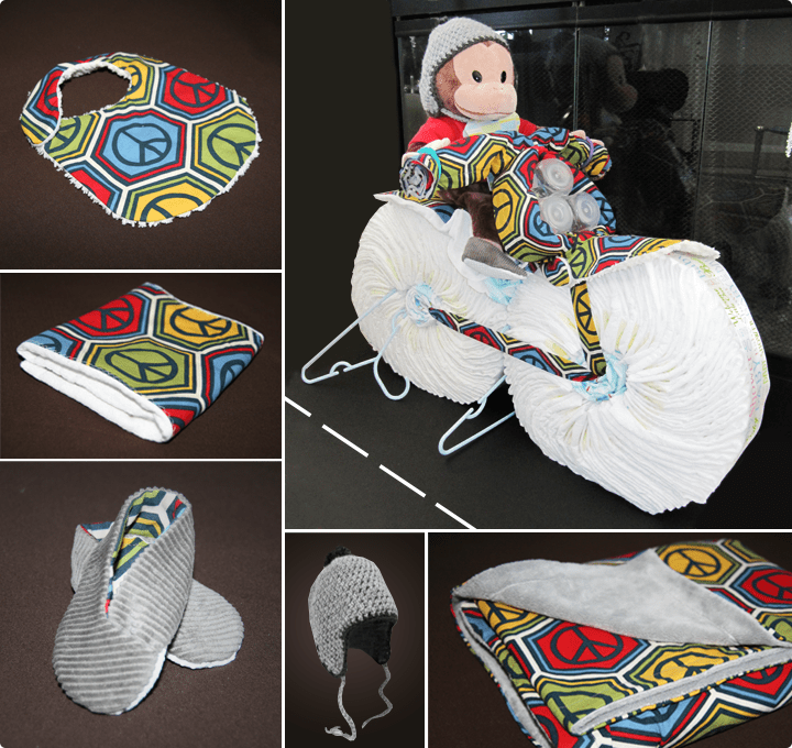 DIY Tutorial – Diaper Motorcycle for Baby&nbsp;Shower