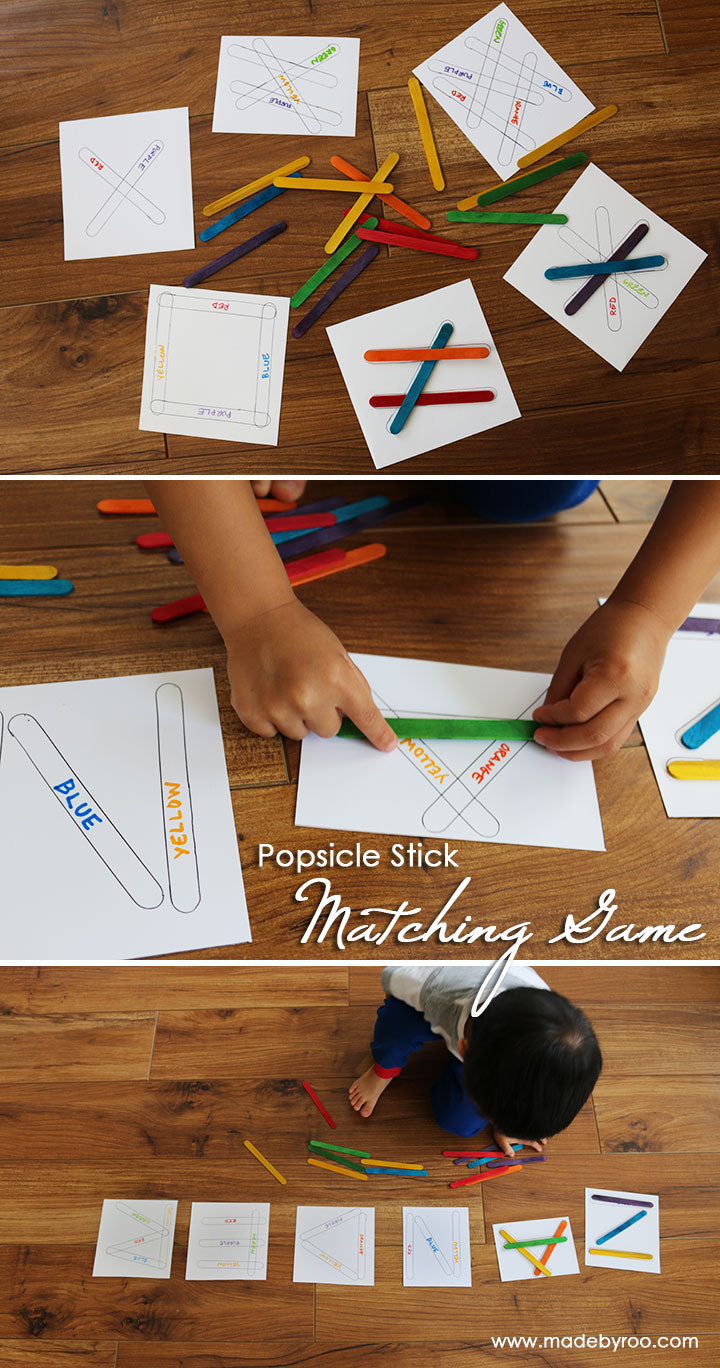 DIY Tutorial – Kids Popsicle Stick Color Matching Game